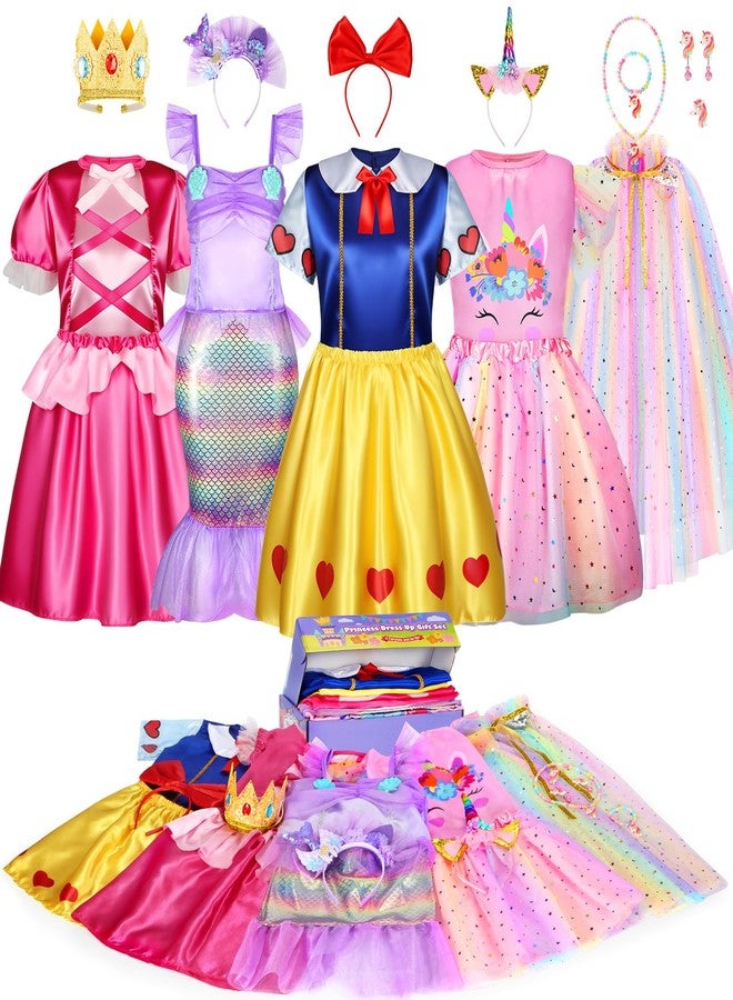 LIMIROLER 18 Pcs Princess Dress Up Clothes for Little Girls, Role Play Dress Up Princess Costume Gift Set, Princess Dress Up Toys for Toddler, Birthday Christmas Party Gifts for Girls Aged 3-6 Years Old - Image 1
